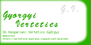 gyorgyi vertetics business card