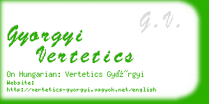 gyorgyi vertetics business card